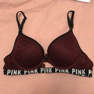 Burgundy bra